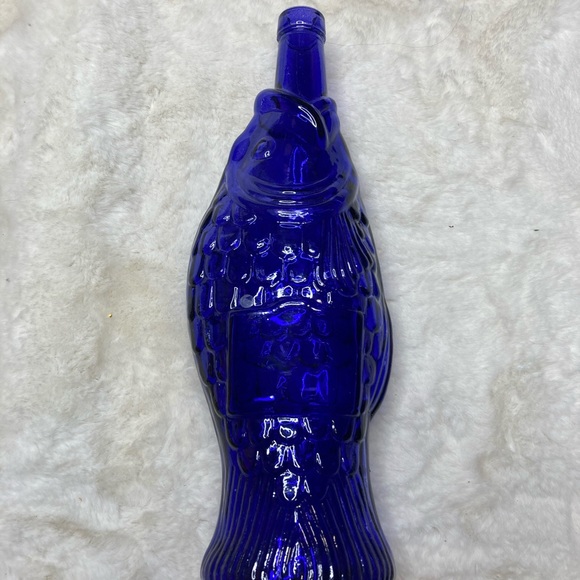 Accents Vintage Cobalt Blue Glass Fish Bottle Poshmark